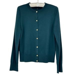 J. Crew Green Lightweight Merino Wool Cardigan in Green Size Medium